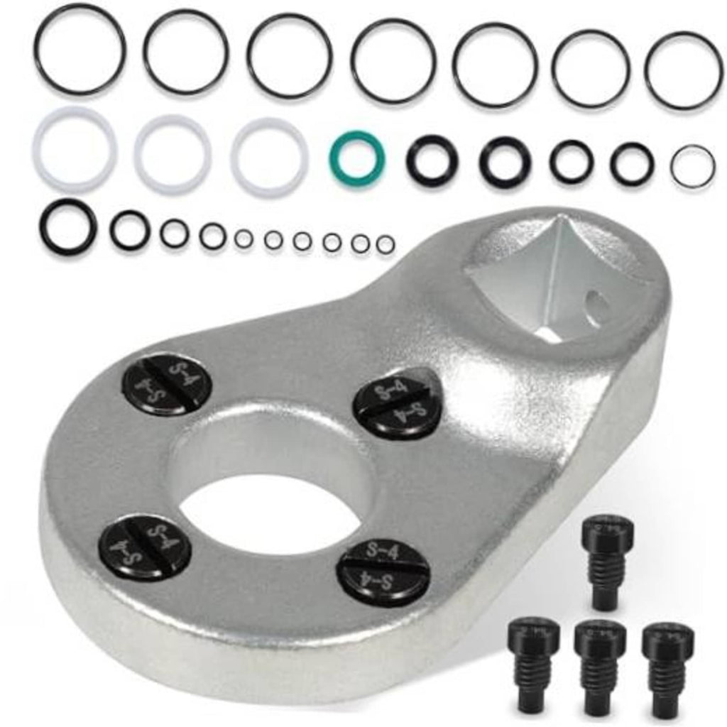 Outboard trim tilt pin wrench with O-ring seal kit and black installation pins