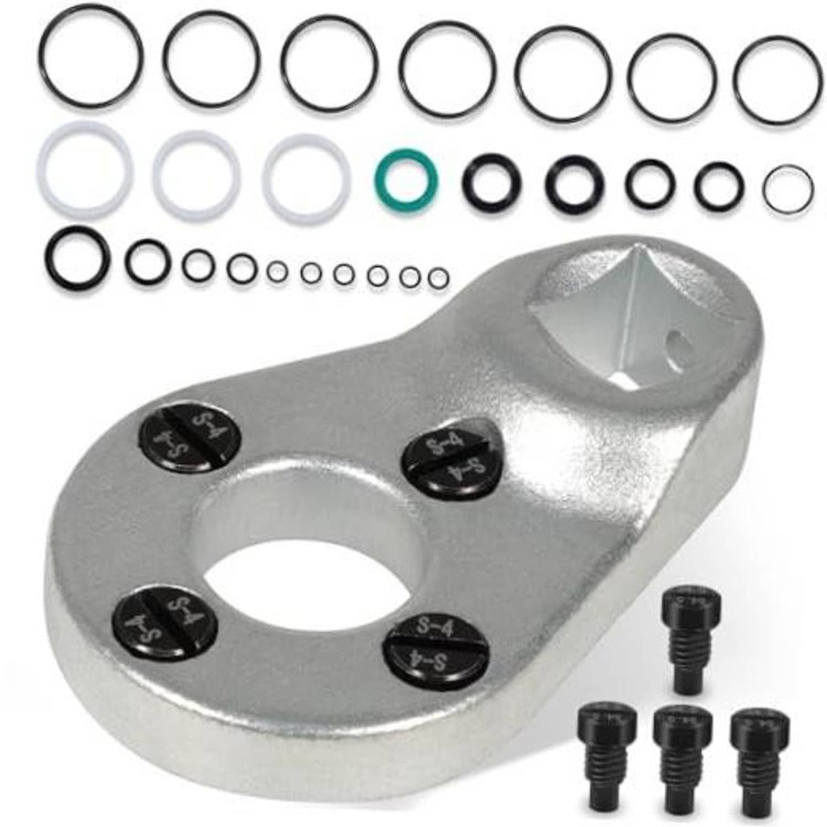 Outboard trim tilt pin wrench with O-ring seal kit and black installation pins