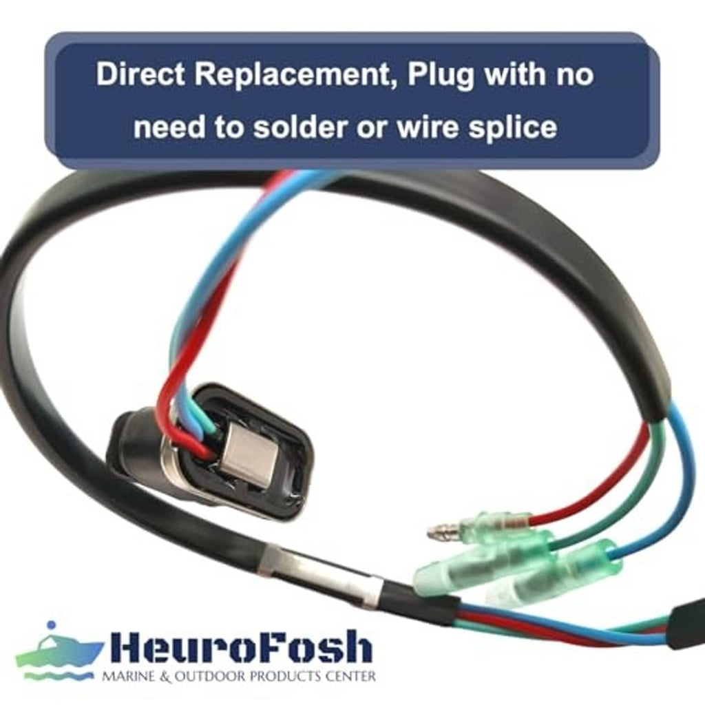 Outboard trim & tilt remote switch end with plug connector and multicolor wire harness