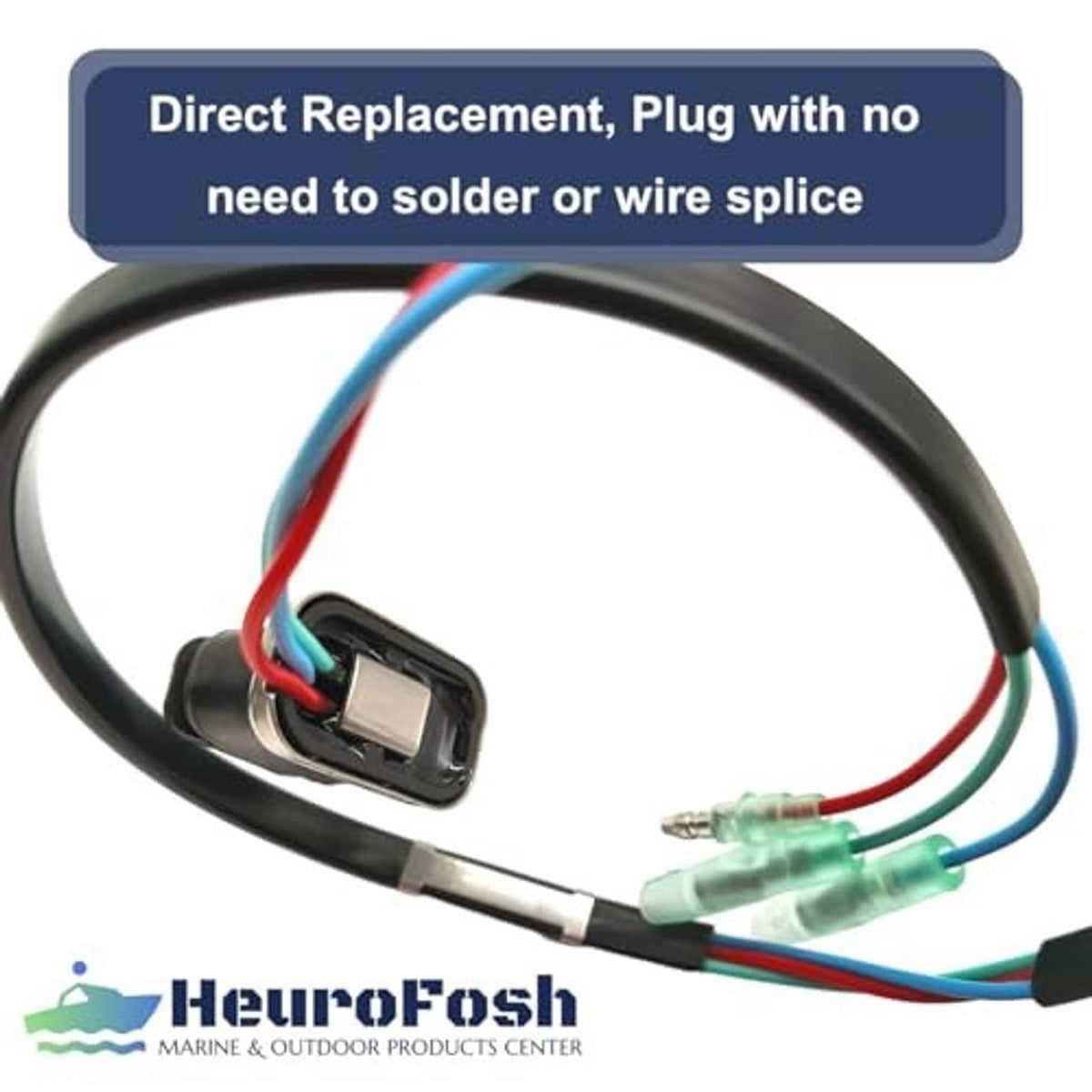 Outboard trim & tilt remote switch end with plug connector and multicolor wire harness