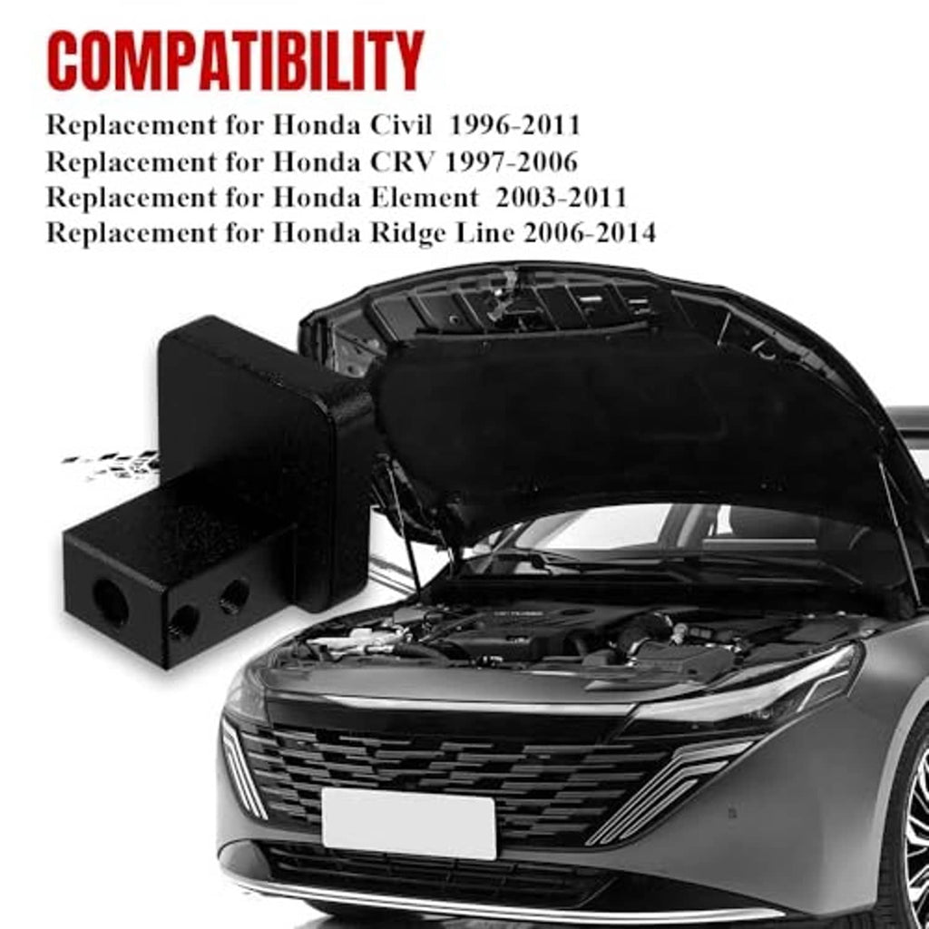 Black hood latch release handle mounted near open engine bay