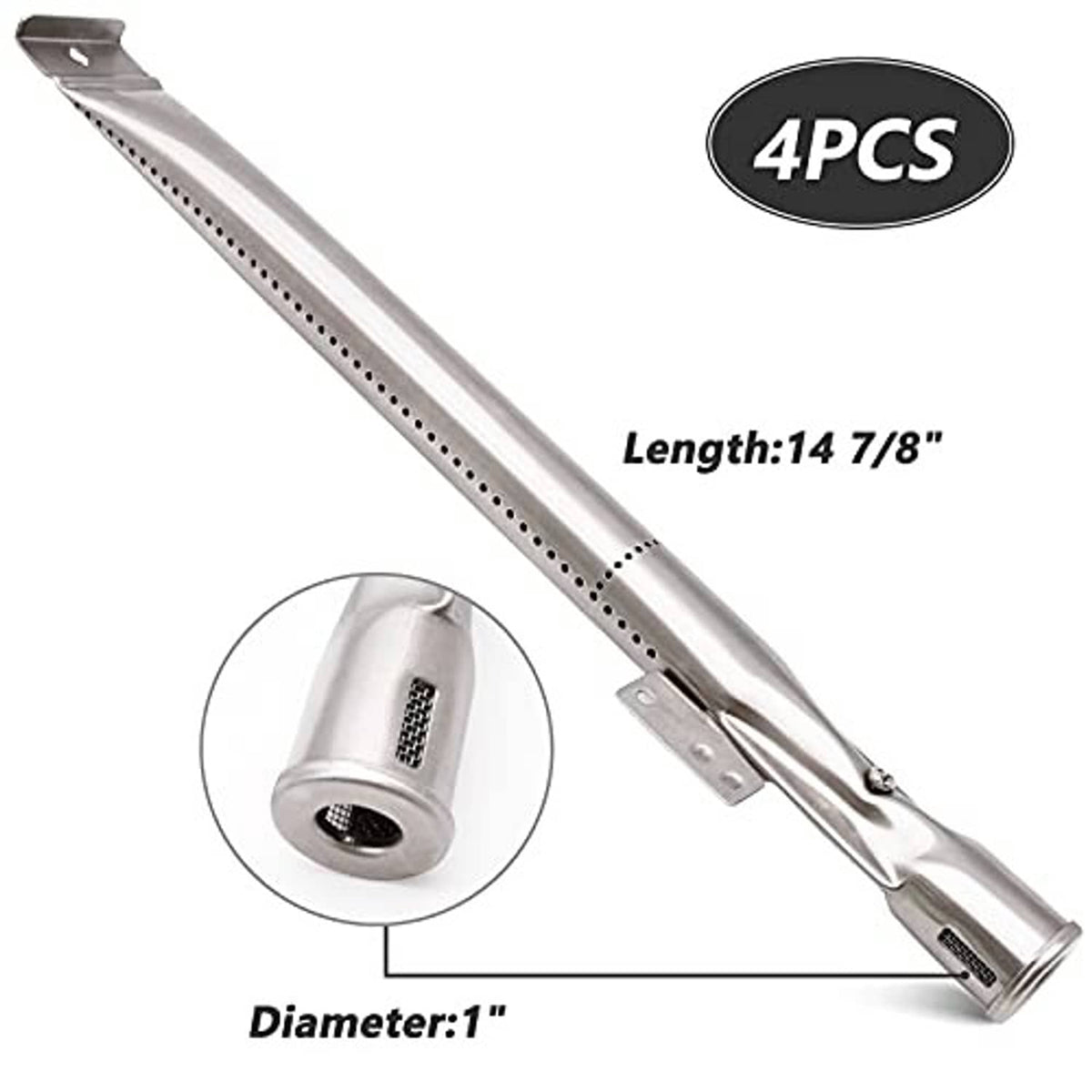 Stainless steel heat plate burner, perforated tube with 14-7/8 in length