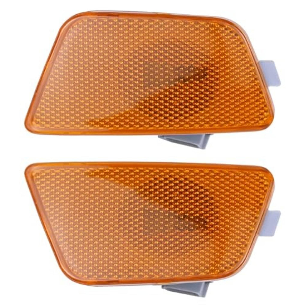Amber triangular bumper side marker lens light with socket and mounting clips
