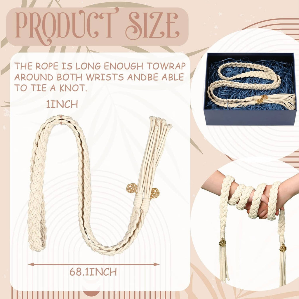 Ivory braided cord with gold charm bead tips and tassel strands