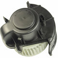 HVAC blower motor fan assembly with black plastic housing and circular blower wheel