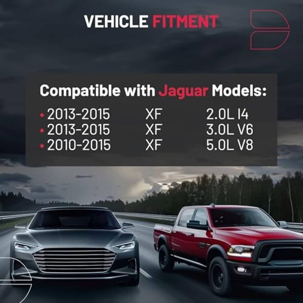 Jaguar vehicle fitment graphic for coolant expansion overflow tank