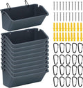 Dark gray hanging feeder troughs with screws and hooks, 5-quart set
