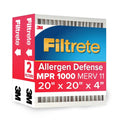 White pleated furnace air filter, 20 x 20 x 4 in, MERV 11