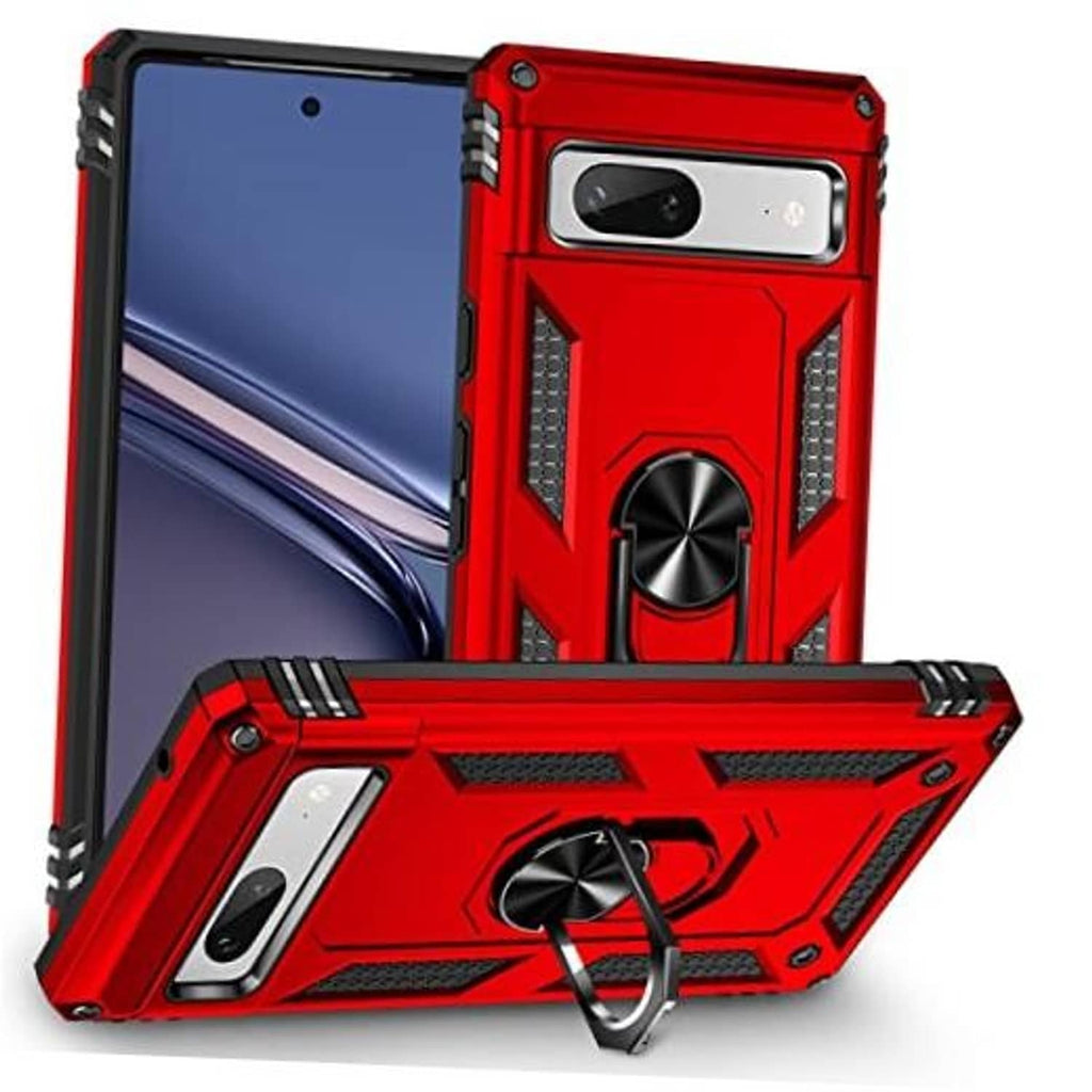 Red heavy-duty phone case with raised edges and camera cutout