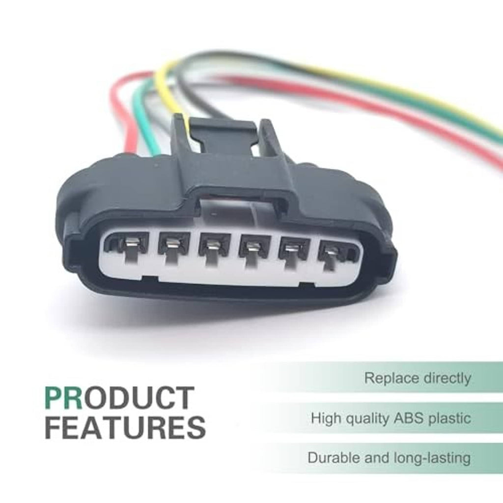 Close-up of gray 10-pin throttle position sensor connector plug with wiring leads
