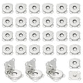 Silver magnetic snap button set, round metal discs with tabs (30-pack)