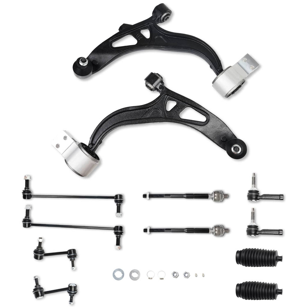 Front suspension control arm and tie rod end ball joint kit, assorted metal parts