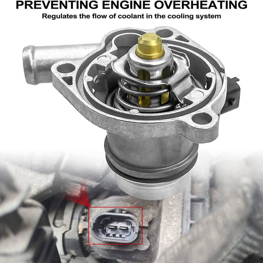 Thermostat housing assembly with coolant regulator and electrical connector