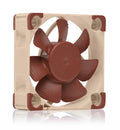 Brown 40x10mm PC case fan with cream frame and four blades, 3-pin style