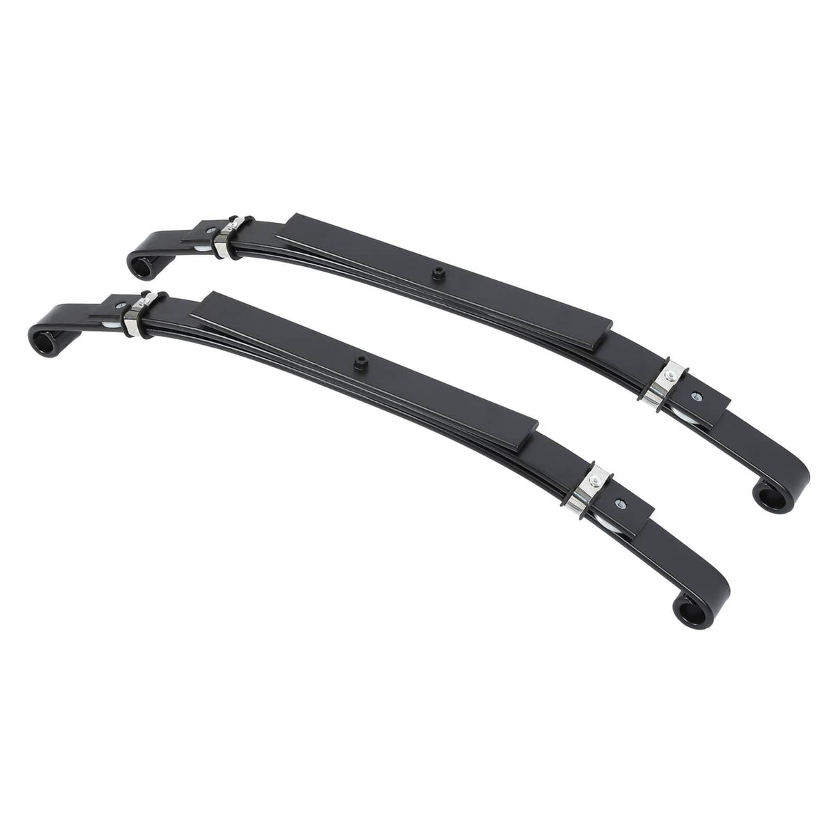Black steel A-arm lift kit with mounting brackets and pivot bushings, no hardware shown