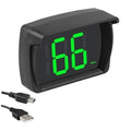 Black GPS heads-up display speedometer with bright green MPH digits