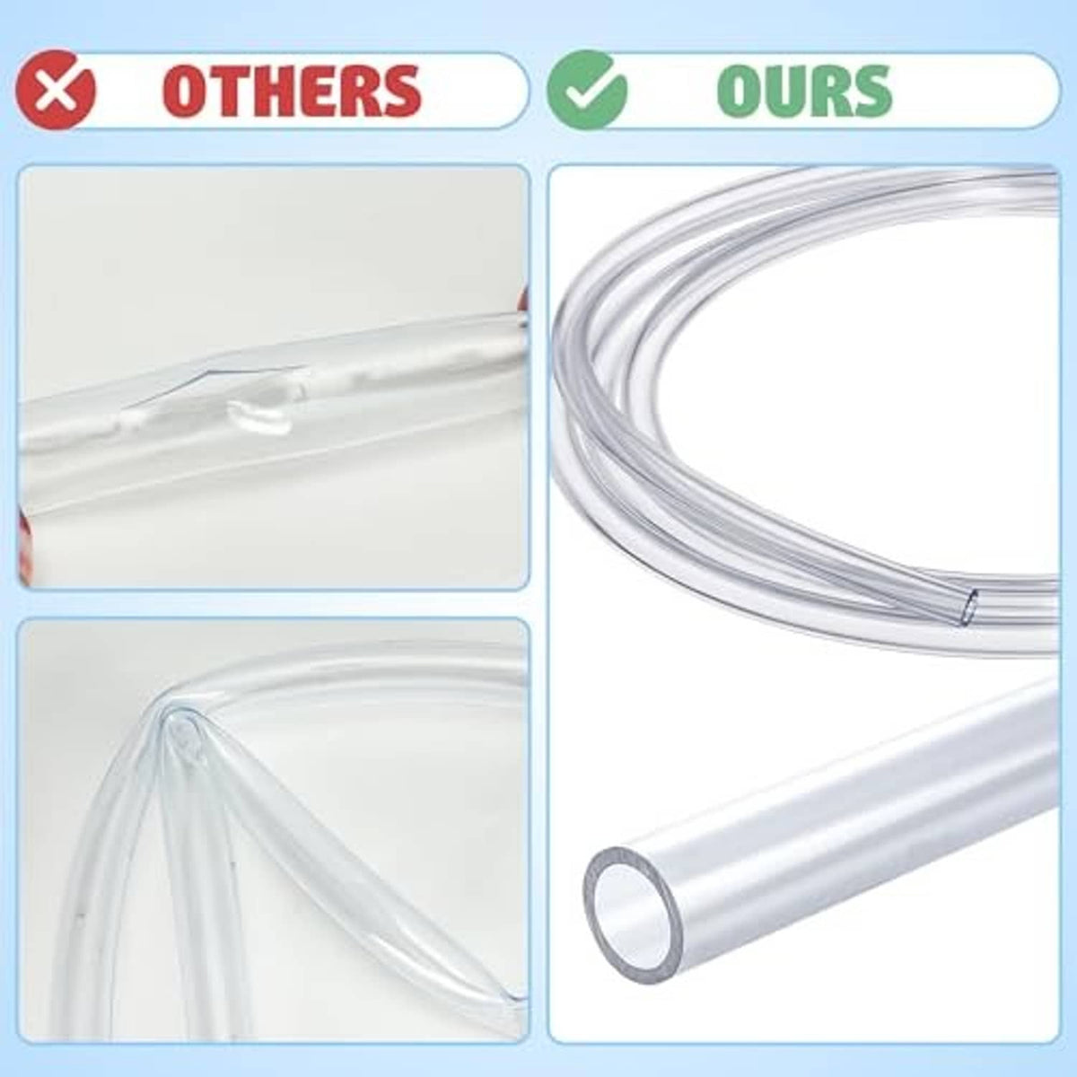 AC drain hose coil with clear tubing and white PVC drain pipe section