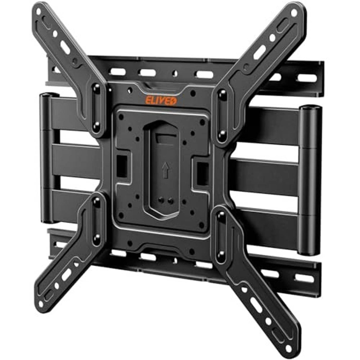 Black ultra slim TV wall mount bracket with VESA mounting plate and rails