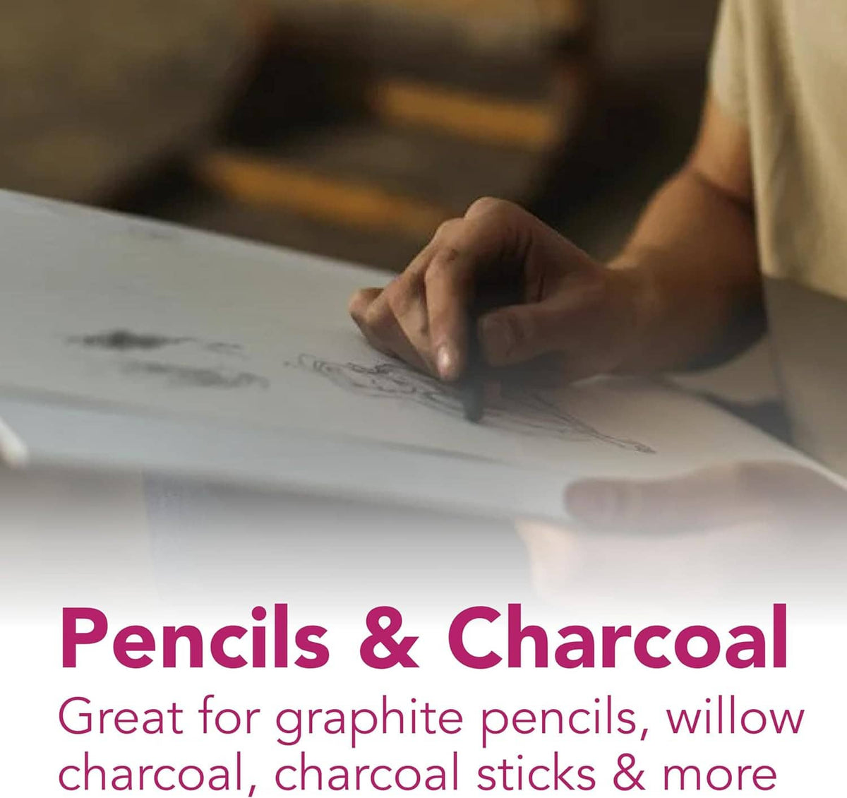 Sketch paper in use: hand drawing fine pencil lines on a sheet