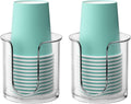 Compact paper cup dispenser with mint holder and clear base, holds disposable cups