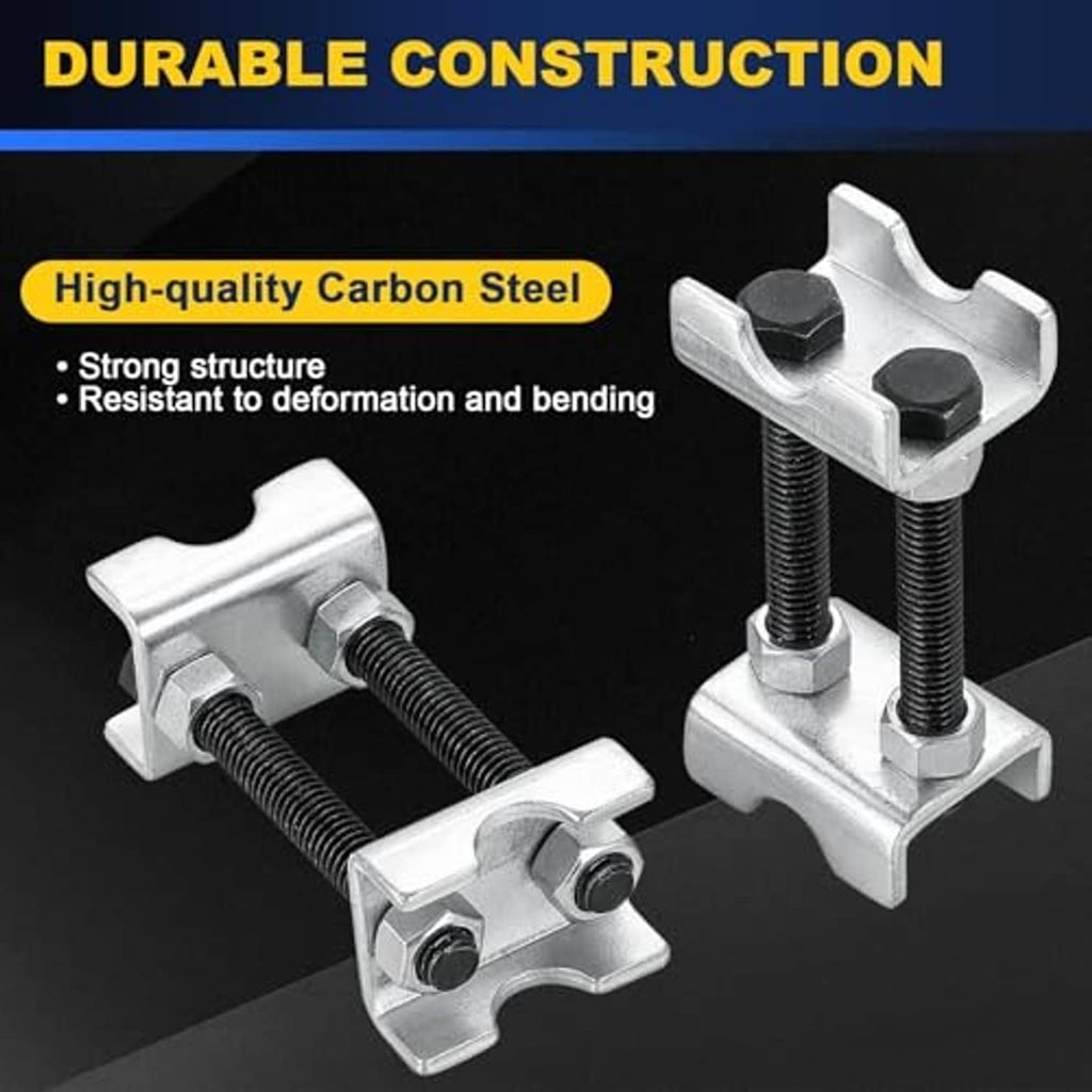 Metal coil spring spacer adjusters with carbon steel brackets and threaded bolts