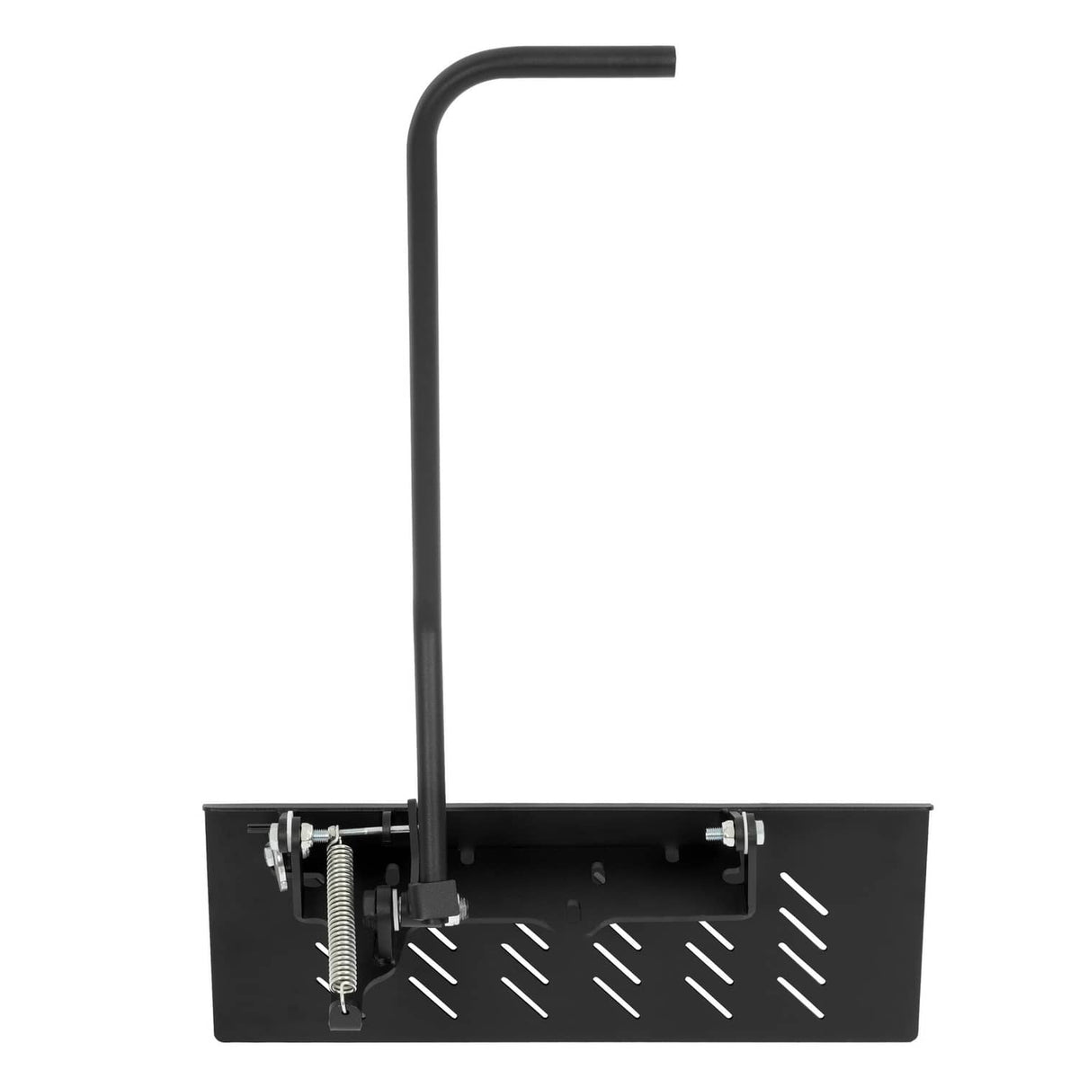 Black vented discharge shield with springs and U-bolt mounting