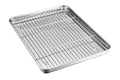 Stainless steel rectangular baking pan with wire rack