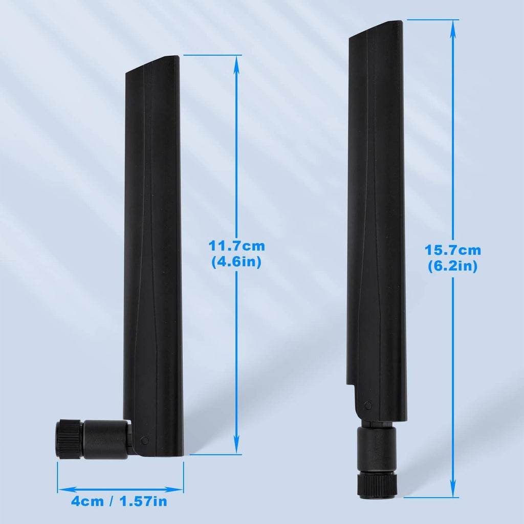 Black omnidirectional antennas with SMA male connector and threaded mounting base