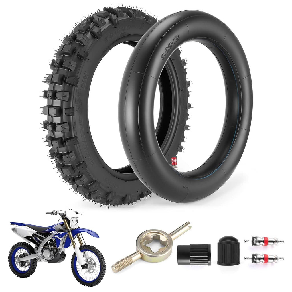 All-terrain tire and inner tube set, black tire with inflated inner tube