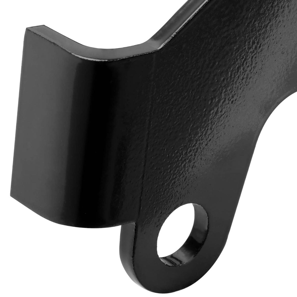 Black bumper brush guard bracket for John Deere ride-on mower deck protection