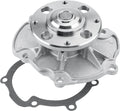 Metal silver water pump with mounting flange and gasket