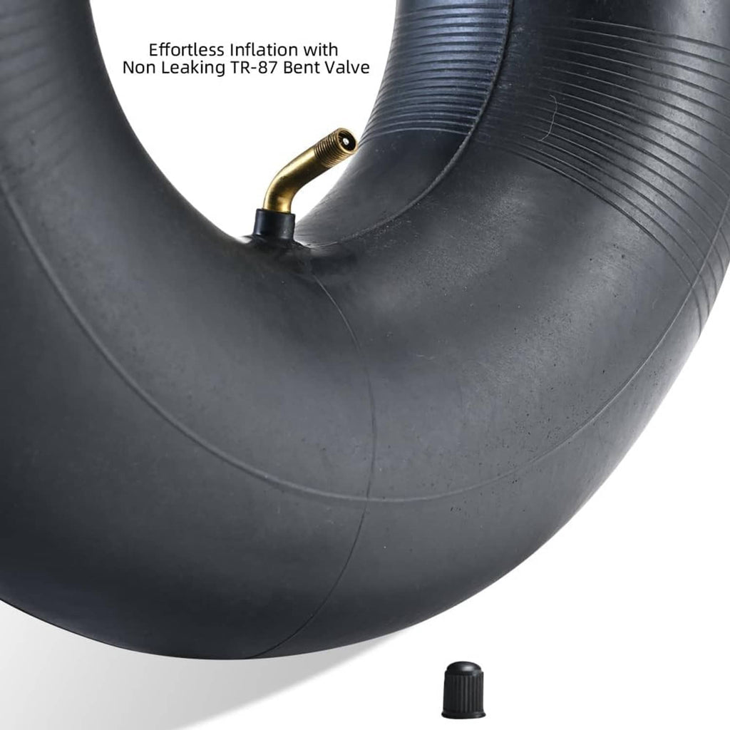 Heavy-duty inner tube with bent valve stem, dark rubber