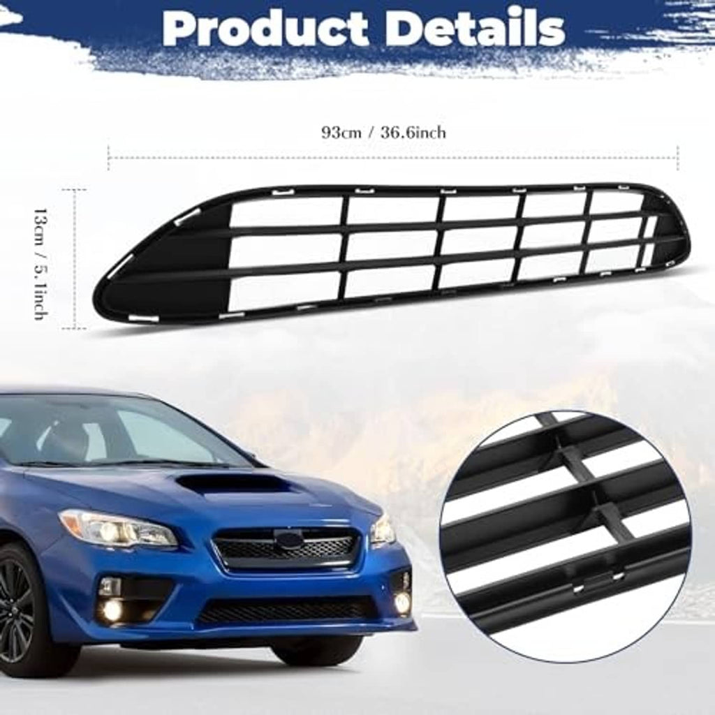 Front bumper grille insert shown in close view with rectangular grid and chrome edges