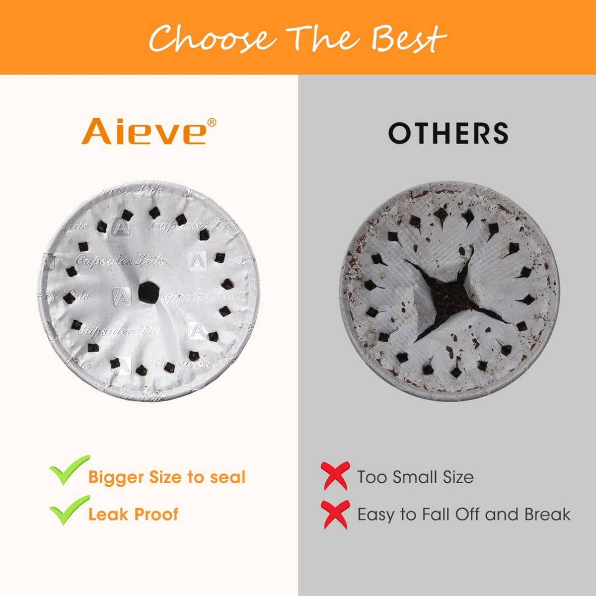 Comparison of aluminum foil seal lid sizes: larger, secure seal vs smaller, prone to fail