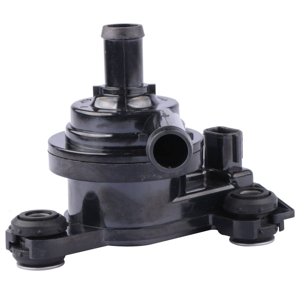 Black electric inverter water pump with outlet neck and side mounting tabs