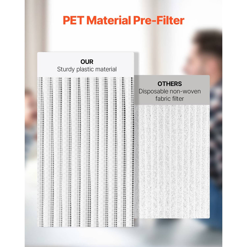 White PET pre-filter sheet with dense vertical pleats for air cleaner filtration