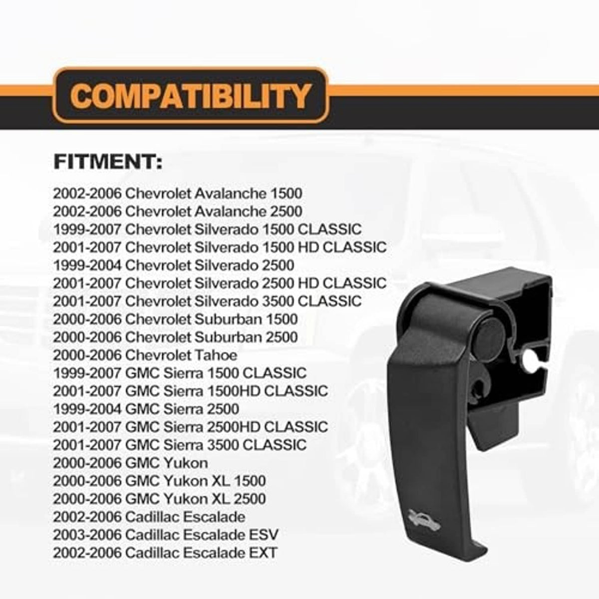 Black hood latch release pull handle with mounting bracket and circular release knob