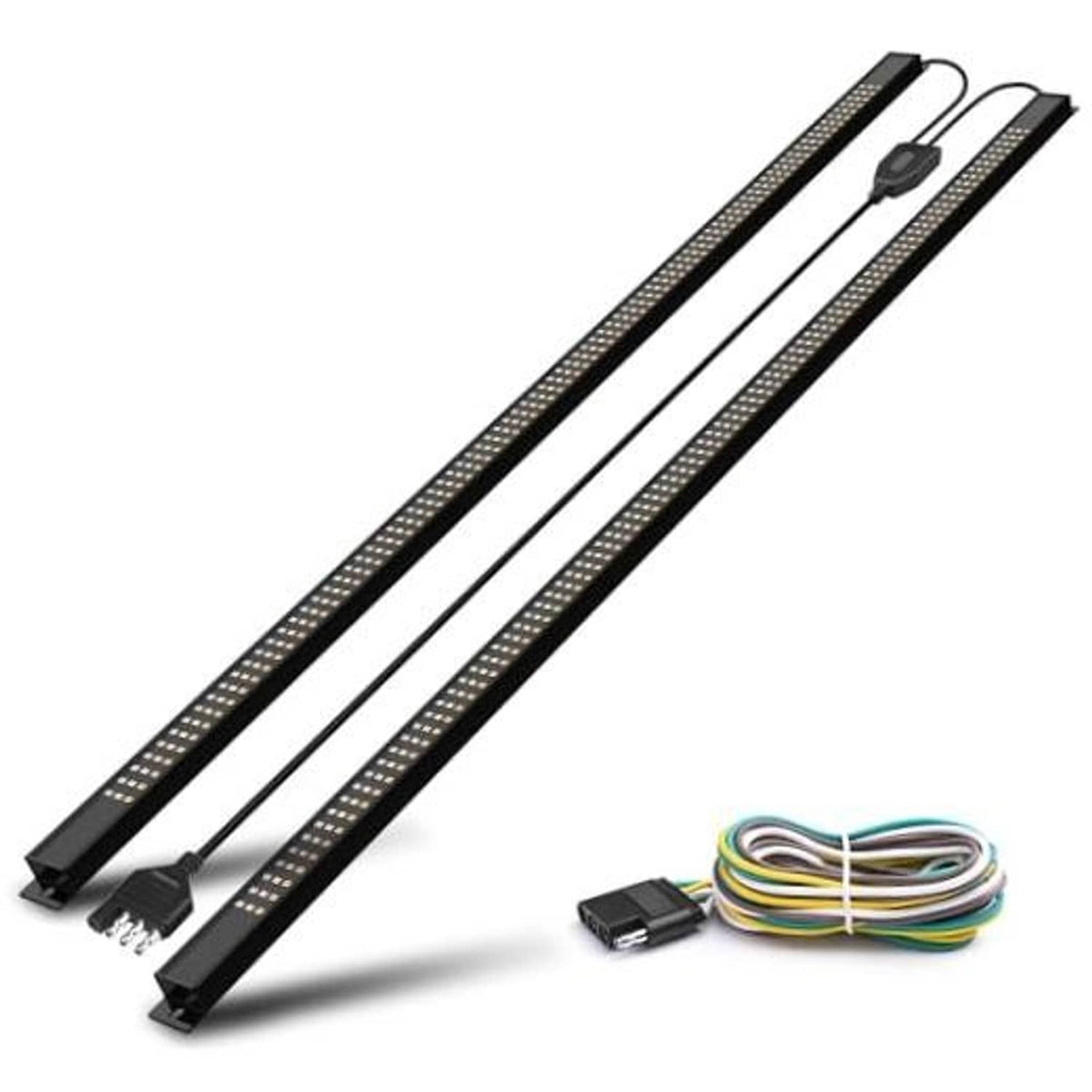 54-inch foldable LED light bar kit with black housing and wiring harness