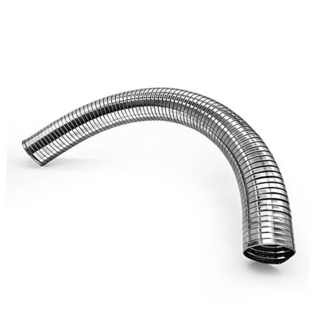 Universal exhaust flex pipe, 2.5 in ID, 17 in length; stainless steel with black end