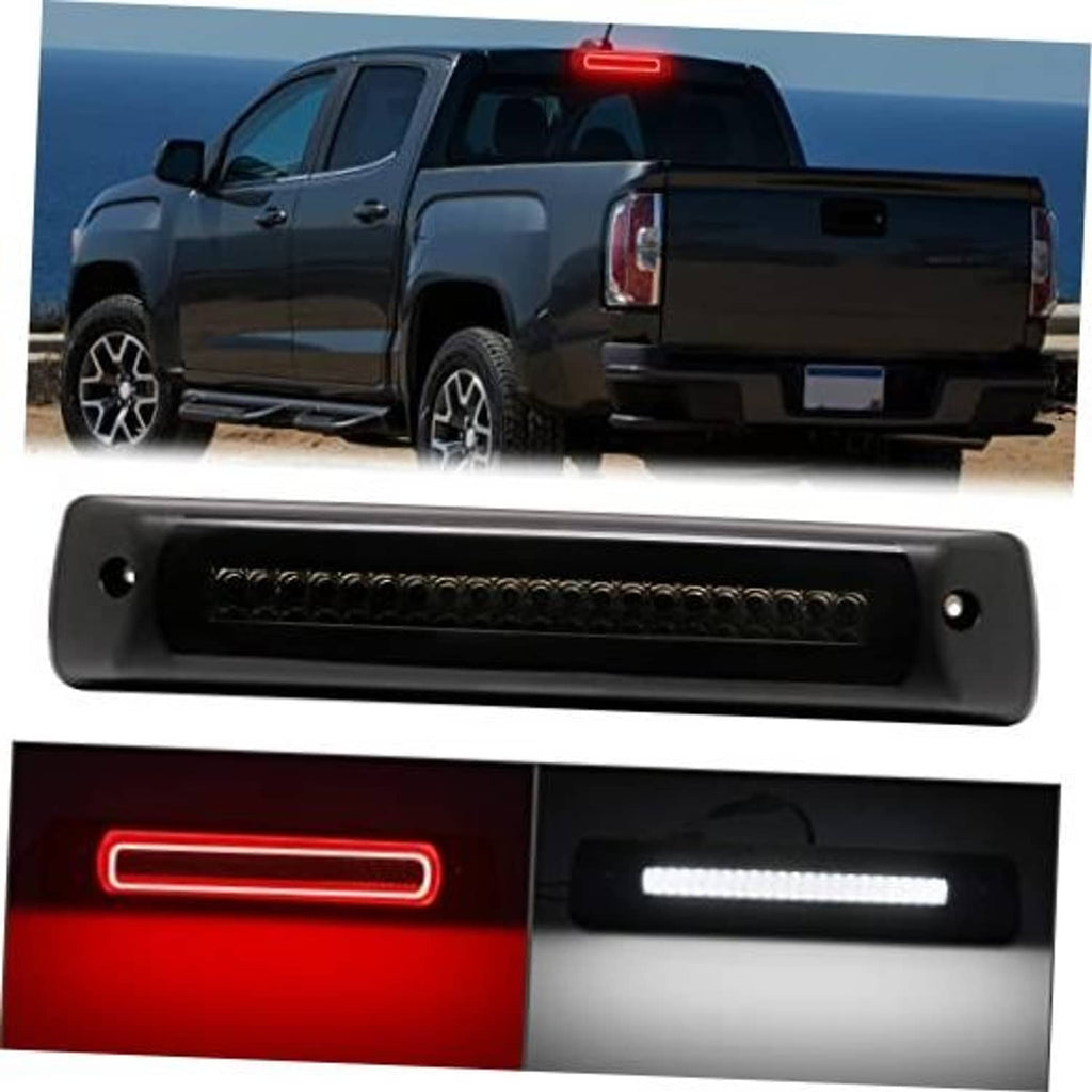 Smoked LED third brake light with dark housing and clear LED bar lens