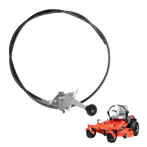 Throttle control cable with black loop, gray mounting bracket, and black knob