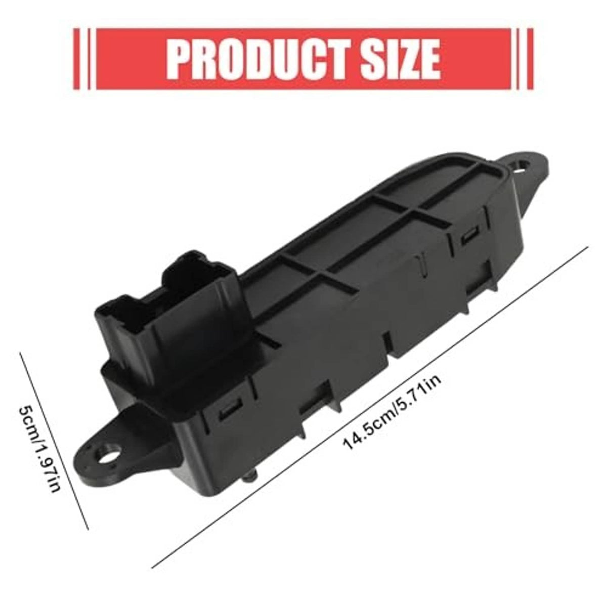 Power seat control switch, black plastic module with side mounting bracket