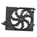 Electric radiator cooling fan with black shroud and multi-blade impeller