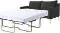 Waterproof mattress protector pad in white, fitted on full pull-out sofa mattress