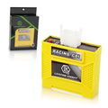 Yellow Racing CDI digital 6-pin box with white connector plugs and red button