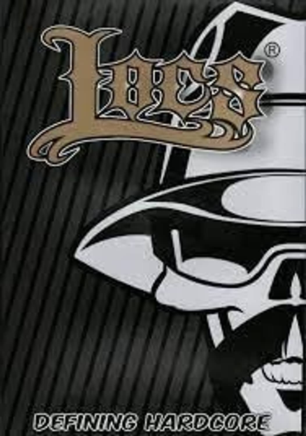 LOCS graffiti-style logo graphic on a dark striped background