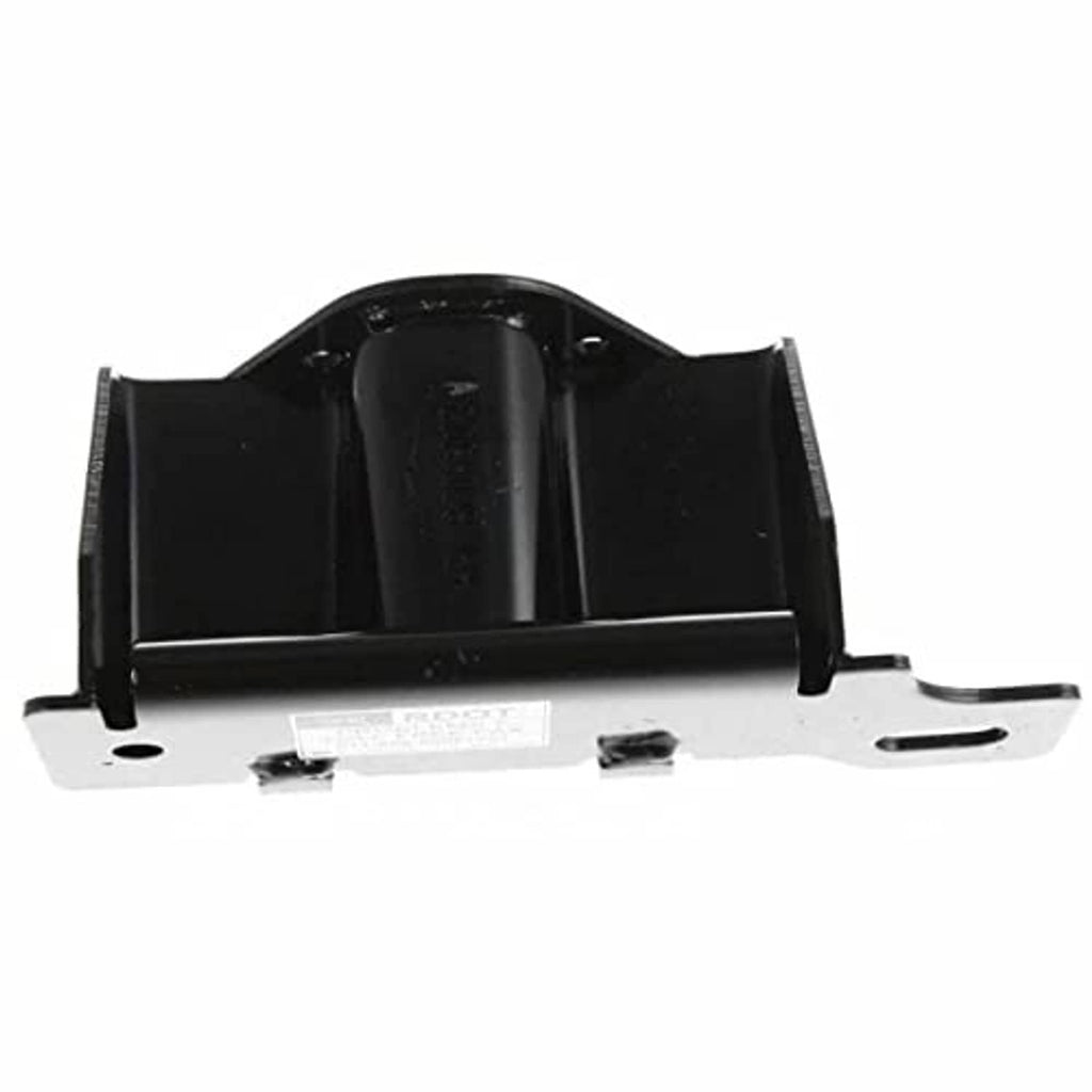 Front bumper bracket with mounting holes, black/gray metal support plate