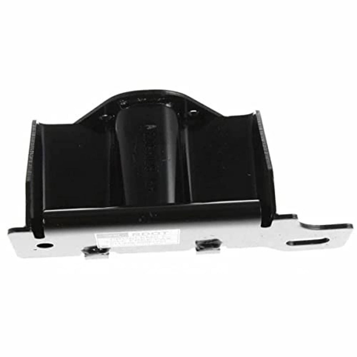 Front bumper bracket with mounting holes, black/gray metal support plate