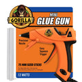 Mini hot glue gun kit with orange-and-black handle and 75 clear mini glue sticks