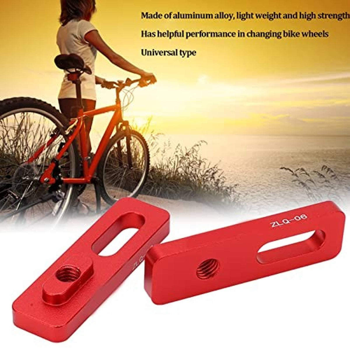 Red V-brake extension converter plates and screws for bicycle brake setup